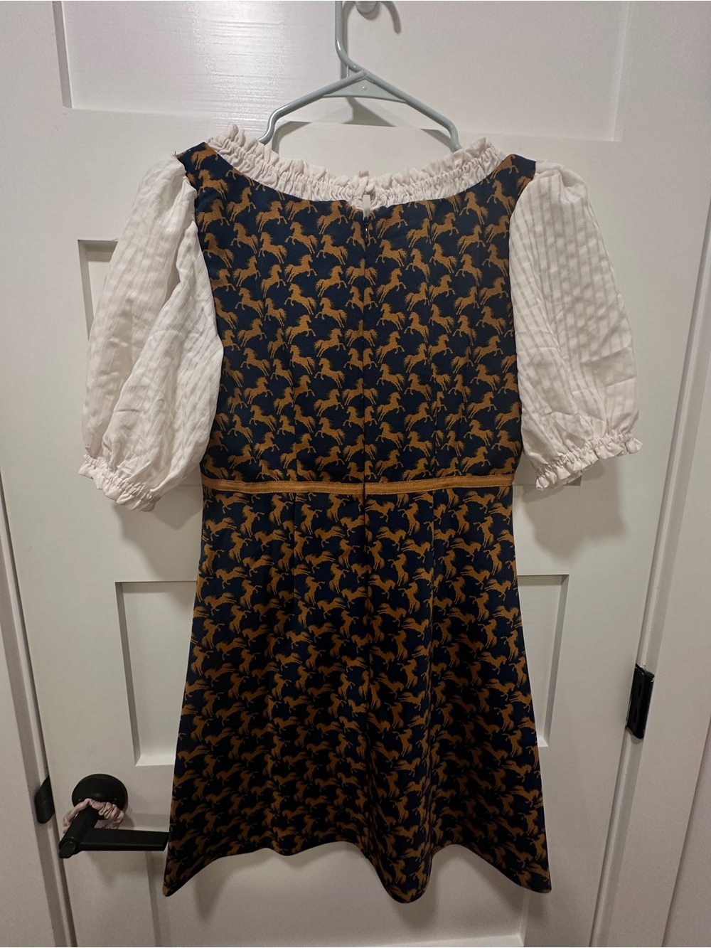 NWT! Anthropologie x Maeve Twofer Mini Horse Dress Sz XS Brown Horse - Picture 7 of 7